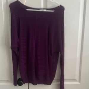 New York & Company Rich Purple Scoop Neck Sweater